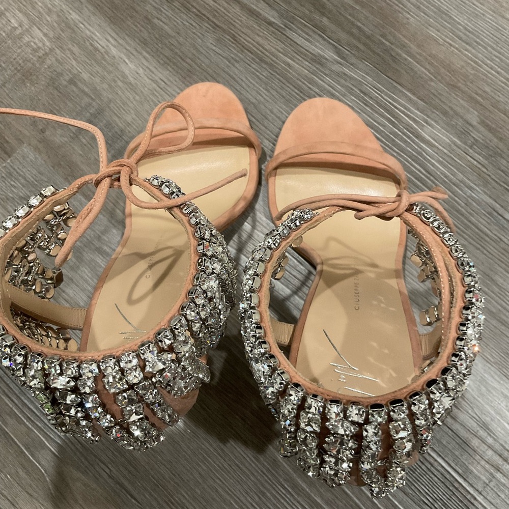 Giuseppe Zanotti Carrie Swarovski Crystal Chandalier Dangle Sandal Heels - Picture 11 of 16